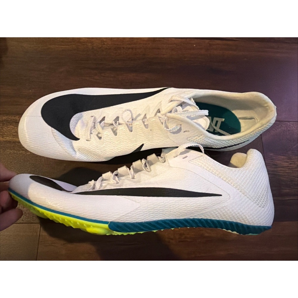 New Nike Zoom Rival Sprint Track Spikes Mens Size 13 White Teal